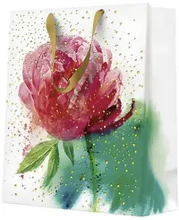Pungă cadou PAW - Peony Watercolor, 20 x 25 x 10
