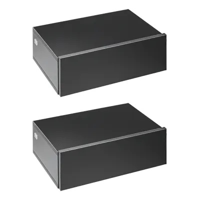 HOMCOM Set 2 Noptiere Suspendate pentru Dormitor, Noptiere Moderne din Lemn cu Fixare pe Perete, 40x30x15cm, Negru | Aosom Romania