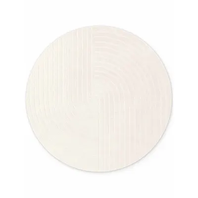Covor crem țesut manual rotund din lână ø 200 cm Arcura – Vikosa