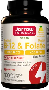 Methyl B-12 1000 & Methyl Folate, 100 comprimate masticabile, Jarrow Formulas
