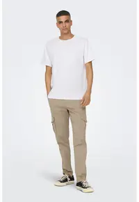 Pantaloni cargo conici Dean - Maro nisip