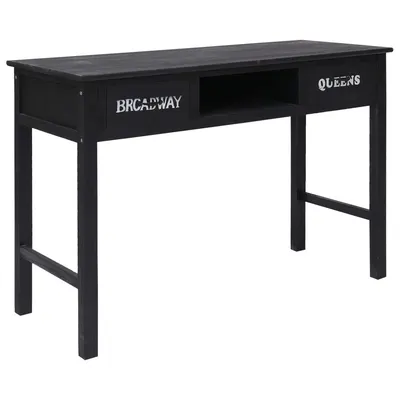 vidaXL Masă consolă, negru, 110 x 45 x 76 cm, lemn