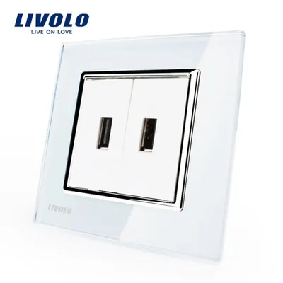 Priza dubla USB Alb
