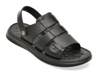 Sandale OTTER negre, D6202, din piele naturala
