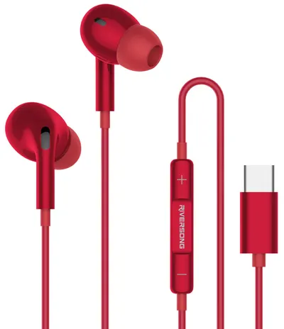 Căști cu microfon Riversong - Melody T1+, roșu