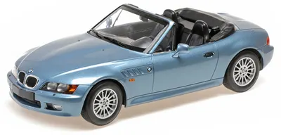 Model de colecție MINICHAMPS Modern: Mașini - BMW Z3 Roadster, 1997, Light Blue Metallic