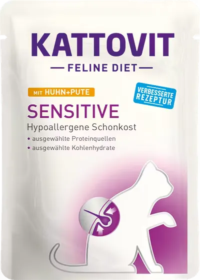 Plic Kattovit Sensitive, Pui si Curcan, 85 g