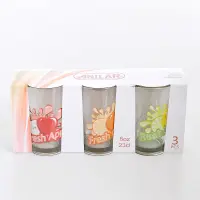 Set 3 pahare colorate din sticla