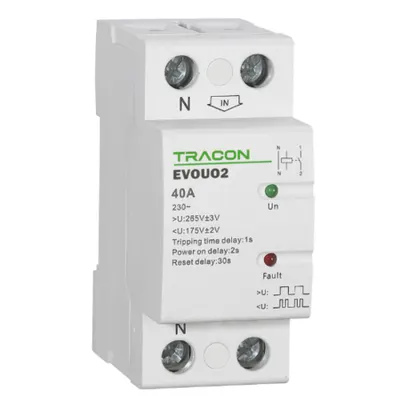 Releu automat de recuplare lacresterea/ scaderea tensiunii EVOUO2 AC230V,2P,40AU>:265V,U