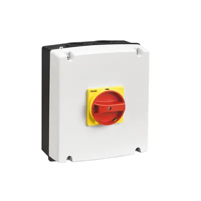 Cutie metalica goala IEC/EN TYPE IP65, FOR SeparatorS. WITH ROTATING RED/YELLOW HANDLE, FOR GA063 SA, GA063 A-GA100 A
