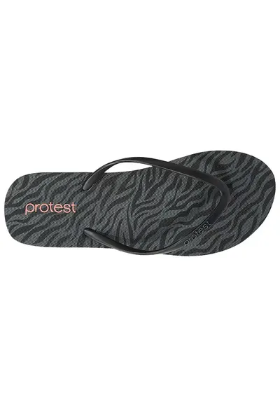Slapi dama - animal print - negru - spuma EVA/polivinil