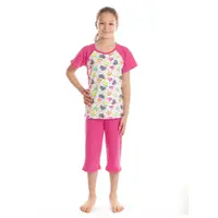 Pijama 3/4 fete AV2421 ciclame/multicolor hearts, Andana | marimea 34 (7/8 ani)