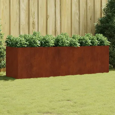 vidaXL Strat înălțat de grădină, 280x80x80 cm, oțel corten