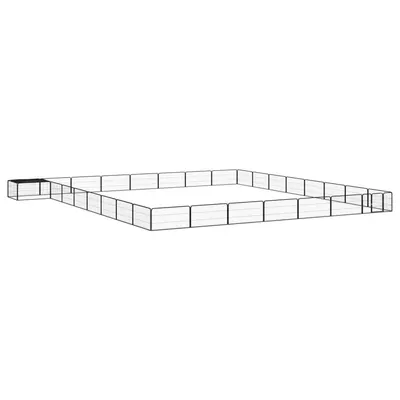 Gossi tarc caini 32 panouri negru 100x50 cm otel vopsit electrostatic