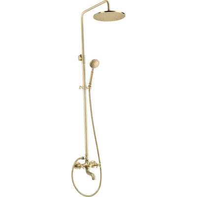 Coloana dus cu baterie cada baie si para de dus bronz Deante, Temisto