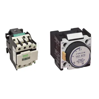 Pachet Contactor Electric 18A 660V 7.5kW cu Bloc de Temporizare la Actionare 0.1-30s pentru Automatizari Industriale