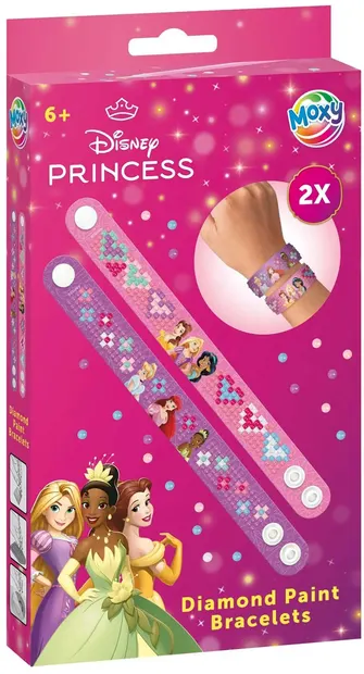Set de pictat cu mărgele Moxy - Brățări Disney Princesses, 2 buc