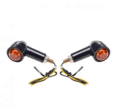 Set 2 semnalizari cu LED, tip Harley, cu diode, carcasa din plastic, culoare negru