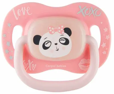 Suzetă simetrică din silicon Canpol - Exotic, 0-6 m, Panda