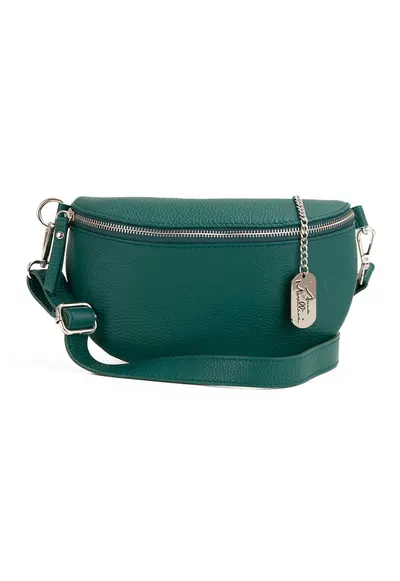 Geanta crossbody de piele Berenice - Verde aquamarin