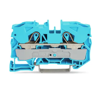 2-conductor through terminal block; 16 mm²; for Ex e II and Ex i applications; side and center marking; for DIN-rail 35 x 15 and 35 x 7.5; Push-in CAGE CLAMP®; 16,00 mm²; blue