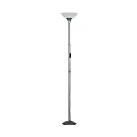 Lampadar Dezwo 1xMax. 100W E27, baza metalica titan, bajur plastic alb