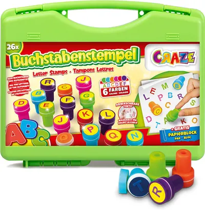 Set de timbre pentru copii Craze - Litere multicolore