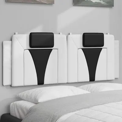 vidaXL Pernă pentru tăblie pat, Viana, alb și negru, 120cm, piele artificială