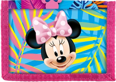 Portofel Derform Minnie Mouse - Spring Palms, cu curea velcro