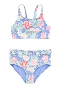 Costum de baie cu imprimeu floral - Rosu/Verde/Albastru azur