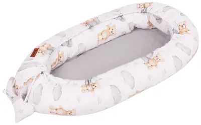 Cuib de bebeluși Sensillo - Urs, gri, 80 х 45 cm