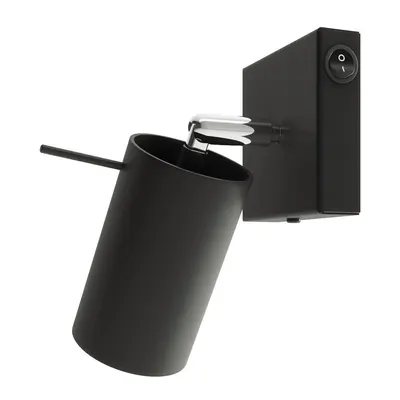 Spot negru din metal ø 6 cm Etna – Sollux