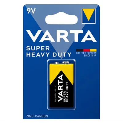 Baterie 9V 6LR61 6F22, Varta Super Heavy Duty