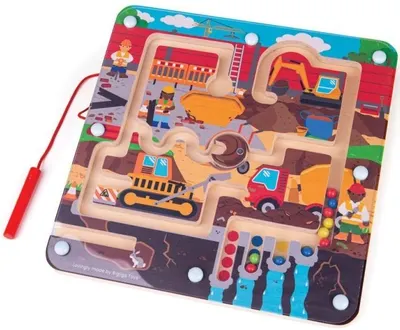 Labirint magnetic Bigjigs - Pe șantierul de construcții