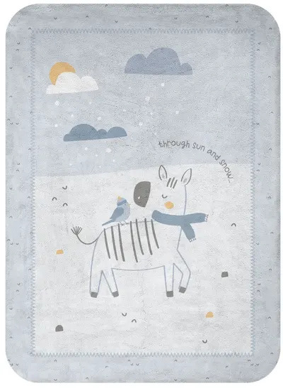 Pătură super moale pentru copii KikkaBoo - Stripy Friends, 110 x 140 cm