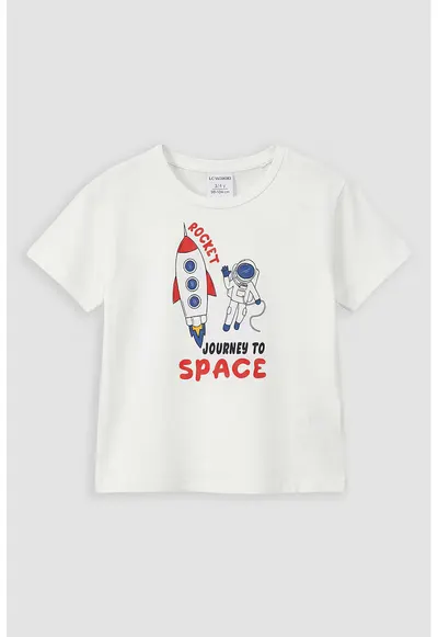 Tricou cu imprimeu grafic - Rosu/Alb/Albastru inchis