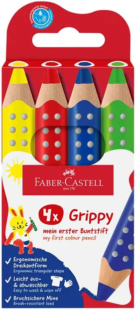 Set de creioane colorate Faber-Castell - Grippy, 4 culori