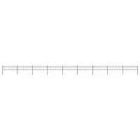 vidaXL Gard de grădină cu vârf circular din oțel 1506x60 cm, negru