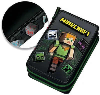 Penar cu rechizite Graffiti Minecraft - Street, 2 fermoare