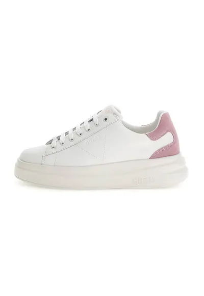 Pantofi sport de piele cu garnituri de piele intoarsa - Alb/Roz