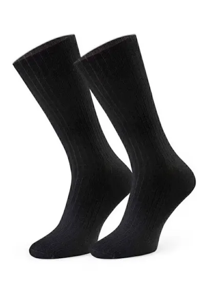 Sosete bambus raiate fara presiune S165 - Negru