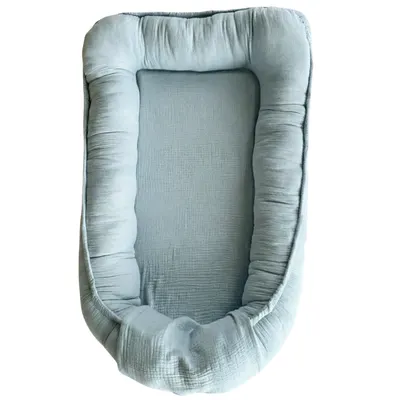 Baby Nest din muselina Twindeco Baby blue