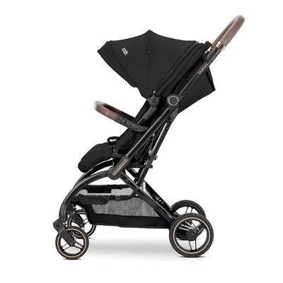 Carucior pentru copii Lorelli Makaya Black, cu scaun rotativ 360 grade, cadru din aluminiu, suspensii, greutate suportata 22 kg