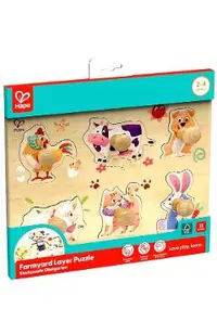 Puzzle din lemn in straturi: Animale
