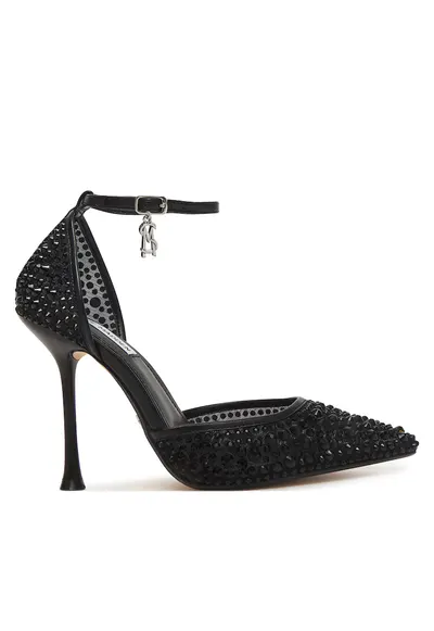 Pantofi dama - stiletto - negru - textil