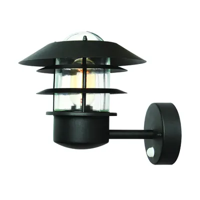 Aplica Helsingor 1 Light Pir Wall Lantern – Black