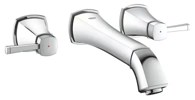 Baterie lavoar Grohe Grandera 20415000, racord 1/2 inch, montare pe perete, L, 234 mm, necesita valva, Crom lucios