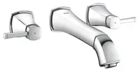 Baterie lavoar Grohe Grandera 20415000, racord 1/2 inch, montare pe perete, L, 234 mm, necesita valva, Crom lucios