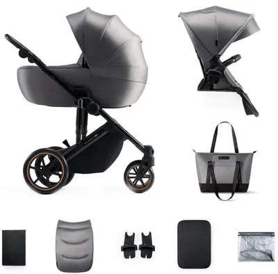 Cărucior pentru bebeluși 2 în 1 Kinderkraft - Prime 2, Shadow Grey