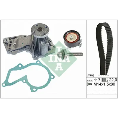 Set pompa apa+curea dintata INA 530 0605 30